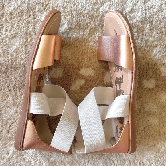Sorel Ella Leather Rose Gold Sandals Size 8 - Picture 7 of 13